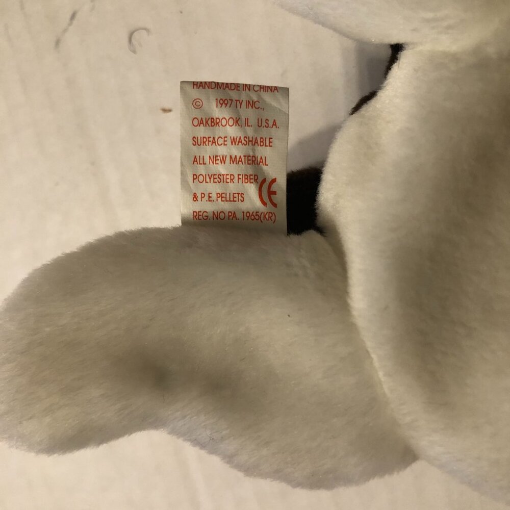 Ty new beanie baby Bruno the Bull Terrier dog 1997 with true errors - Picture 14 of 16